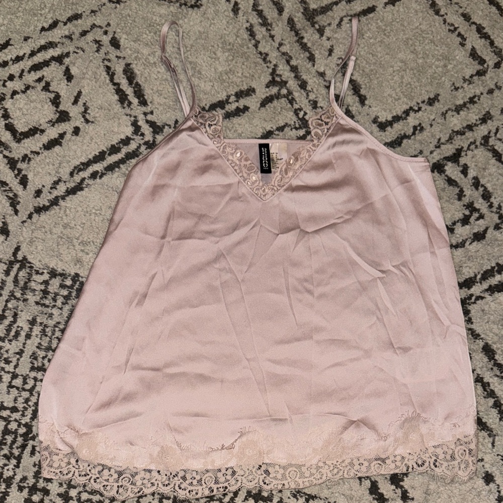 H&M Light Pink Lace Trim Camisole
